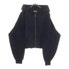 PRADA (プラダ) RE-NYLON 袖スウェット切替 リナイロン ジップアップパーカー ブラック 138604 S222のサムネイル