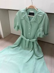 美品 caban ノースリーブ ワンピース シャツワンピース 緑 キャバン