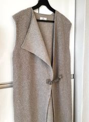 極美品 エブール フォックス シルク シャギー ニット ロング ジレ