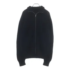 MM6 Maison Margiela (エムエムシックスメゾンマルジェラ) 25AW リブニットスポーツジャケット ドライバーズニット コットンジップアップセーター ブラック SH0AM0028 M13039のサムネイル