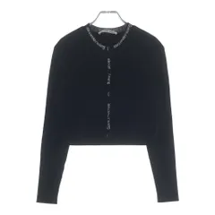 ALEXANDER WANG (アレキサンダーワン) Cropped Knit Cardigan クロップド ロゴ ニット カーディガン ブラック レディース 4KC3223017のサムネイル