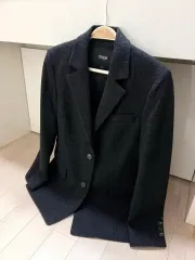 マージュ maje ウール100% CHECK ジャケット チャコール グレー スーツ オフィスルック 通勤ルックのサムネイル
