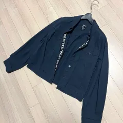 ハンサム DKNY シャカシャカ素材 コットン ジャケット ネイビー ロゴ レタリング コットン アウター 季節の変わり目 マウンテンパーカーのサムネイル