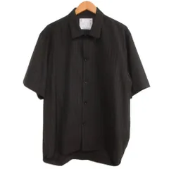 サカイ sacai 極美品 26SS Chalk Stripe Shirt チョークストライプシャツ ポリウール 半袖 3 ブラウン チャコール 26-03958Mのサムネイル