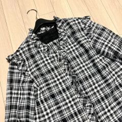 CEST CHICA BLEU チェック柄シャツ クロシェ編み切替42号 - メルカリ