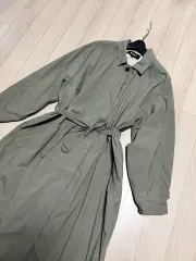 The HANDSOME DKNY シャカシャカ素材 軽量 ベルト トレンチコート ロング アウター ウィンドブレーカー ジャケット カーキのサムネイル