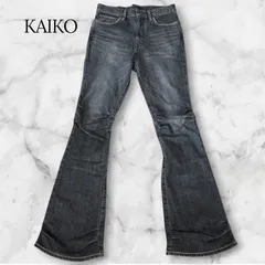 【新品タグ付】 25年 KAIKOフレアデニムパンツMOVE WASHED BLACK 黒 2 M ジーンズ 日本製 カイコー ブーツカット ベルボトム加工 ブラック 立体裁断 ワイドストレッチ 裾たまり モード ストリート B1178のサムネイル