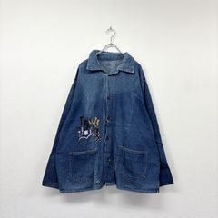 メアリーエンゲルブライト 刺繍 チェックジャケット デニム ビッグ 