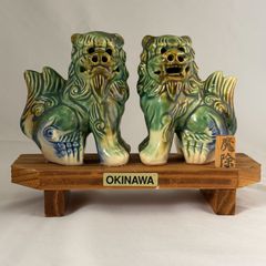 シーサー 陶器製 獅子 置物 魔除け 縁起物 ペア オブジェ - メルカリ