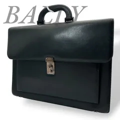 【B5625】 Bally バリー ビジネスバッグ ブリーフケース レザー 本革 ブラック フラップ ロゴ刻印 トップハンドル メンズのサムネイル