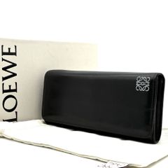 ロエベ 長財布 アナグラム ホリゾンタル ロゴ プリント ブラック