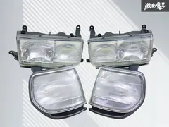 【割れ無し!】TOYOTA トヨタ 純正 80 ランドクルーザー ランクル ハロゲン ヘッドライト コーナーランプ 左右 set KOITO 60-34 60-36 棚のサムネイル