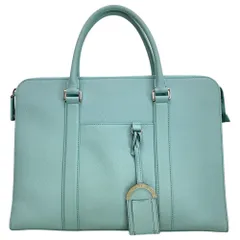 BVLGARI ブルガリ BVLGARI BVLGARI ブリーフケース ビジネスバッグ ビジネス 書類鞄 A4 287653 レザー ライトブルー シルバー 上質 洗練 実用的 収納力 通勤 出張 仕事 定番のサムネイル