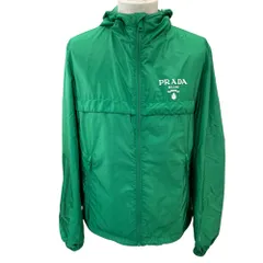 PRADA プラダ Re-Nylon ジップアップ ジャケット ウインドブレーカー SGC052 S221 1WQ9 ナイロン グリーン (サイズ46) 普段使い 通勤 お出かけ 定番 人気 上品 洗練 実用的 軽快 スタイリッシュ デイリーのサムネイル