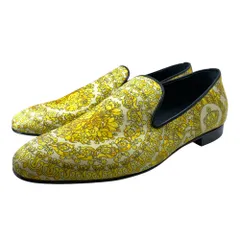 未使用 VERSACE ヴェルサーチ バロッコ ローファー スリッポン シューズ 10037921A09907 シルク コットン イエロー (サイズ41 約26cm) 洗練 上質 定番 人気 快適 現代的のサムネイル