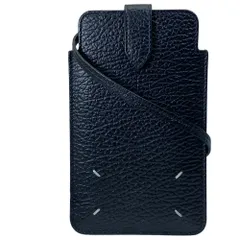 Maison Margiela マルジェラ フォンポーチ スマートフォンケース ショルダーバッグ スマホショルダー S56UI0226 レザー ブラック 普段使い 通勤 通学 お出かけ 定番 人気 上品 洗練 実用的 軽量 多用途 デイリーのサムネイル