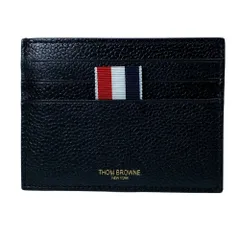 THOM BROWNE トムブラウン カードホルダー カードケース パスケース 定期入れ MAW031L 00198 レザー ブラック 普段使い 通勤 通学 お出かけ 定番 人気 上品 洗練 実用的 機能的 収納力 デイリーのサムネイル