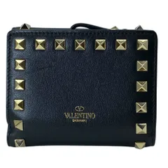VALENTINO ヴァレンティノ ロックスタッズ ウォレット 三つ折り財布 折財布 PEMP10BOL0 レザー ブラック 普段使い 通勤 通学 お出かけ 定番 人気 上品 洗練 実用的 機能的 収納力 デイリーのサムネイル