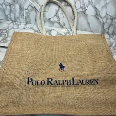 【良品】ポロラルフローレン POLO RALPH LAUREN 麻 トートバッグ ジュート ロゴバッグのサムネイル