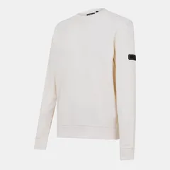 バブアー メンズ アウター パーカー・スウェット シャツ Barbour International Mens BIntense Wrightson Crew Sweatshirt Whspr Whtのサムネイル