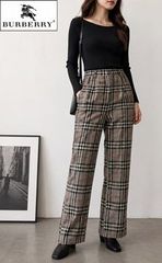BURBERRY ノバチェック クロップドパンツ シルバー釦 - メルカリ