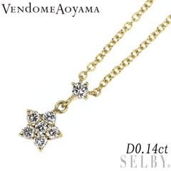 ヴァンドーム青山 ダイヤモンド フラワー ネックレス K18YG 0.14ct