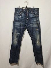 希少モデル DSQUARED2 デニムパンツ 46 ダメージ加工 ペイント加工