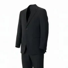 55c19 ARMANI COLLEZIONI アルマーニコレツィオーネ セットアップスーツ シングルスーツ背抜き 2B ストライプ柄 メンズ 紳士服 ビジネス フォーマル イタリア製 50 ブラック ウール100％u02tのサムネイル