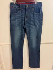 (^w^)b  美品 Mac House Navy RUN DENIM マックハウス ネイビー ランデニム テーパード デニム パンツ Mサイズ ジーンズ ジーパン インディゴ ブルー ネイビー 濃紺 極上のストレッチ 楽々 伸縮性 OM13069MRのサムネイル