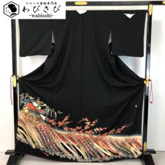 黒留袖 作家物 四季の花模様 縮緬 金彩 しつけ糸 K-5196 - メルカリ