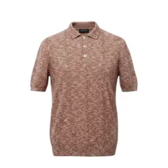 6c20 《美品》 LARDINI ラルディーニ サマーニット ニットポロシャツ トップス S レッド系 コットン メンズ イタリア製u02tのサムネイル