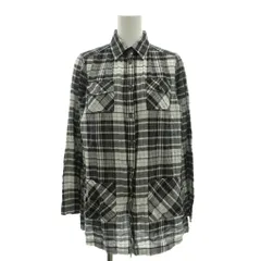 カルバンクラインジーンズ Calvin Klein Jeans シャツ M 灰色 グレー 白 ホワイト チェック柄 長袖 ポケット /SC ■ECG003のサムネイル