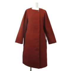 ショコラフィネローブ chocol raffine robe ノーカラーコート F 茶 ブラウン 無地 長袖 ミドル丈 /PP ■ECC004のサムネイル