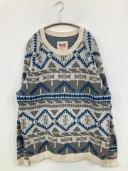MOSSIMO モッシモ ニット/セーター XXL ブルー コットン ニット その他総柄 ミドル丈 長袖 クルーネック(丸首) メンズのサムネイル