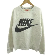 ナイキ NIKE トレーナー L オフホワイト ロゴプリント 裏起毛 長袖 クルーネック /NP ■ECA006