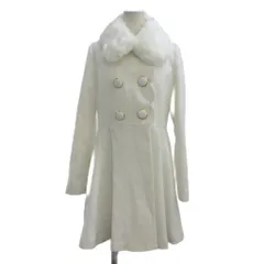 セシルマクビー CECIL McBEE コート M 白 ファー襟 ダブルブレスト 長袖 /RY ■ECC005のサムネイル