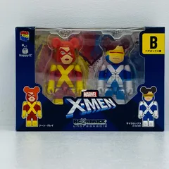 中古 ペアボックス賞B.ジーン・グレイ＆サイクロップス(X-FACTOR)「HappyくじBE＠RBRICKMARVEL『X-MEN』」BE＠RBRICK-ベアブリック-100%2体セット