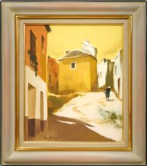 原精一　スペイン イビザ風景　油彩画 原精一 スペイン イビザ風景 油彩画 - メルカリ