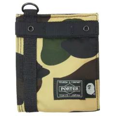 A BATHING APE アベイシングエイプ PORTER ポーター × PORTER ポーター 1ST CAMO WALLET カモ柄 迷彩 2つ折り財布 ウォレット カーキ系【中古】のサムネイル