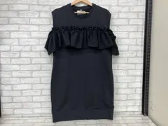 Maison Margiela MM⑥ エムエムシックス レディース XSサイズ ブラック 2022SS フリルロングスウェット 半袖 ワンピース 
