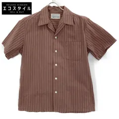 WACKO MARIA　ワコマリア　20SS ブラウン PINSTRIPE OPEN COLLAR SHIRT　Sのサムネイル