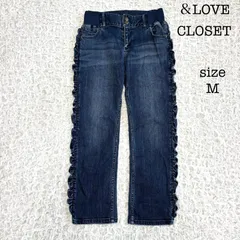 ＆LOVE CLOSET サイドフリル デニムパンツ ストレッチ Mのサムネイル