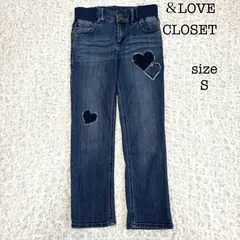 &LOVE CLOSET ハートパッチワーク付き デニムパンツ Mのサムネイル