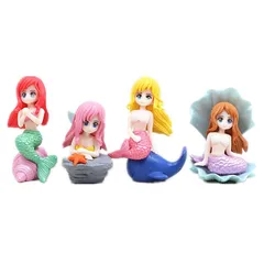 【新品】 MUYYIKA アクアリウム オブジェ 人魚姫 かわいい 水槽 オーナメント 家の装飾 マーメイド 置物 人魚像 海 妖精ガーデン 水族館 アクアリウム アクセサリー 飾り(4個セット)のサムネイル