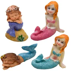 【新品】 Pinenjoy 4個ミニ美人魚フィギュア置物 ミニチュア 人魚姫 レジン 彫像人魚 水槽用 アクセサリー アクアリウム 水槽飾り おしゃれ 装飾 オブジェ ケーキデコレーション用 オーナメント インテリアホーム 飾り 御祝い日 プレゼント ストレスのサムネイル