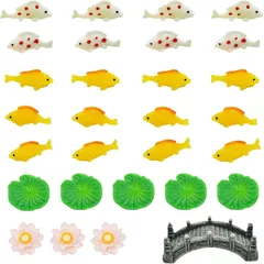 【新品】 Pinenjoy 29個 カエル 置物 人工水草 水槽 水草 動物 フィギュア アクアリウム オブジェ 彫像 マイクロ 風景樹脂 人工金魚 偽魚 かわいい 蓮の花 葉 アーチ橋 樹脂 水槽 オーナメント 装飾品 池パーツ 家の装飾 インテリア 水 1のサムネイル