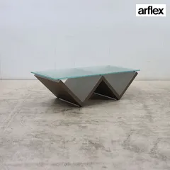 ◆展示品◆ arflex アルフレックス MONTAGNA モンターニャ センターテーブル/リビングテーブル タペストリーガラス 川崎文男 18万のサムネイル