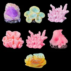 【新品】 Voyyphixa 水槽 アクアリウム サンゴ 7個セット 海洋生物 ミニチュア 水槽用アクセサリー ミニ置物 フィギュア 装飾 オブジェ オーナメント 飾り おしゃれ インテリアホーム 樹脂 [並行輸入品] 0のサムネイル