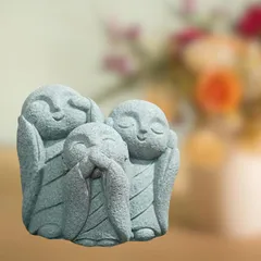 【新品】 【良品CUORA】お地蔵さん 置物 可愛い 仏像 オジゾウサン オキモノ 石オブジェ ミニ 可愛い 御影石 地蔵菩薩 お地蔵様 癒し 仏像 石 守り神 お地蔵さまオブジェ (見ざる聞かざる言わざる)のサムネイル