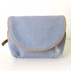 ラルフローレン RALPH LAUREN ポーチ コスメポーチ 化粧ポーチ キャンバス レザー ポニー ロゴ 刺繍 鏡付 サックスブルー 水色 ベージュ かばん 鞄 カバンのサムネイル